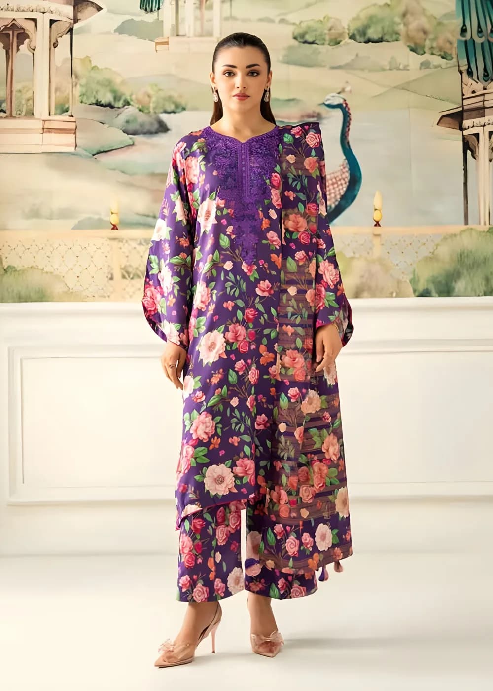 Brenish 3-Piece Unstitched Digital Printed Linen Bana Dora Suit