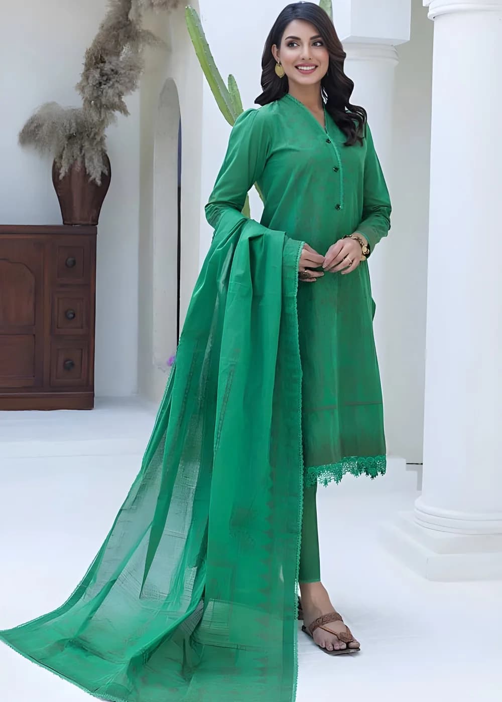 Gul Ahmed 3-Piece Unstitched Chambray Jacquard Shirt with Chambray Jacquard Dupatta MJ-42007